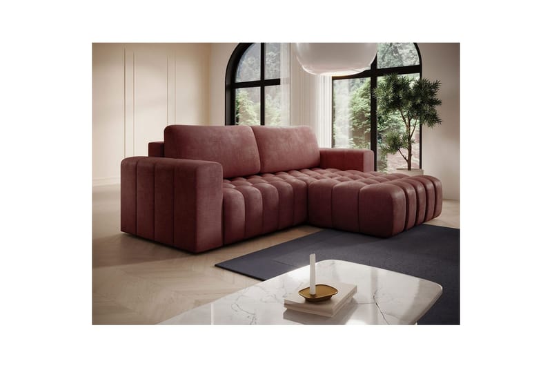 Sektionssoffa Eltap Bonett 250x175x92 cm - Monolith 63, Rosa, Höger - Möbler - Soffa - Bäddsoffa - Bäddsoffa divan