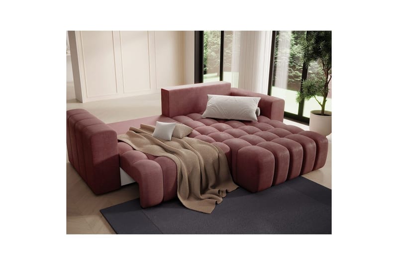 Sektionssoffa Eltap Bonett 250x175x92 cm - Monolith 63, Rosa, Höger - Möbler - Soffa - Bäddsoffa - Bäddsoffa divan