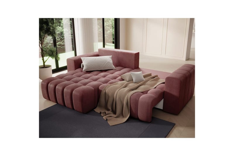 Sektionssoffa Eltap Bonett 250x175x92 cm - Monolith 63, Rosa, Vänster - Möbler - Soffa - Bäddsoffa - Bäddsoffa divan