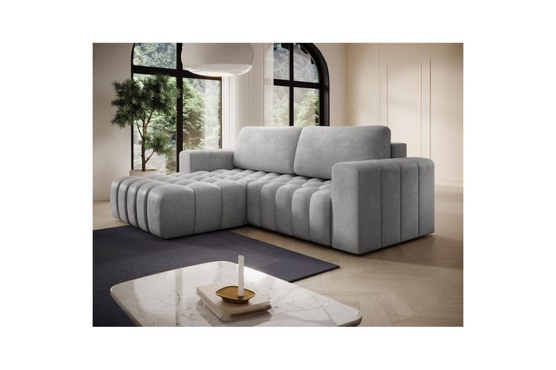 Sektionssoffa Eltap Bonett 250x175x92 cm - Monolith 84, Ljusgrå, Vänster - Möbler - Soffa - Bäddsoffa - Bäddsoffa divan