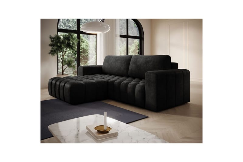Sektionssoffa Eltap Bonett 250x175x92 cm - Monolith 97, Mörkgrå, Vänster - Möbler - Soffa - Bäddsoffa - Bäddsoffa divan
