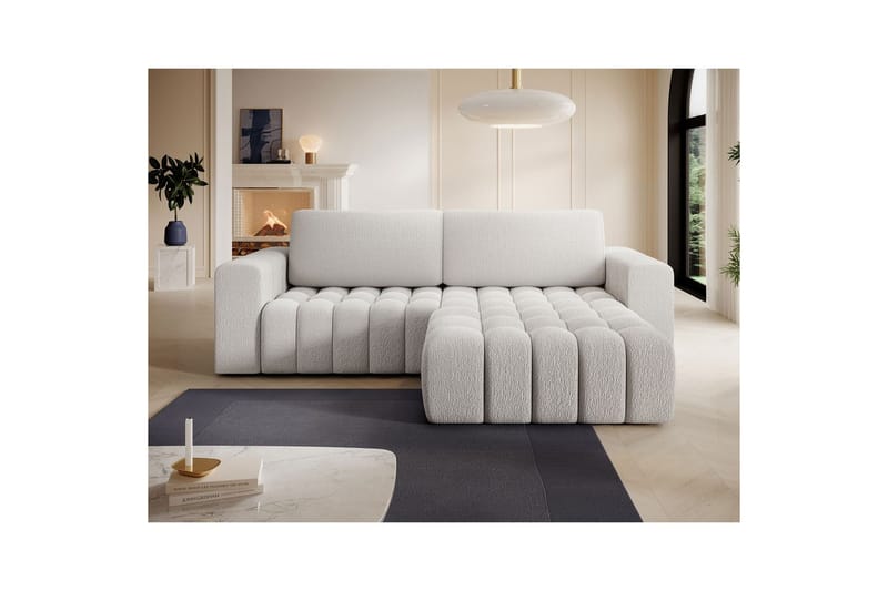 Sektionssoffa Eltap Bonett 250x175x92 cm - Royal 01, Vit, Höger - Möbler - Soffa - Bäddsoffa - Bäddsoffa divan