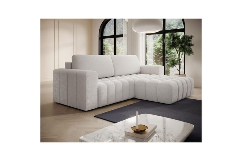 Sektionssoffa Eltap Bonett 250x175x92 cm - Royal 01, Vit, Höger - Möbler - Soffa - Bäddsoffa - Bäddsoffa divan