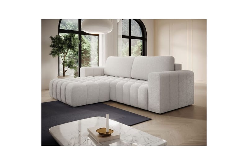 Sektionssoffa Eltap Bonett 250x175x92 cm - Royal 01, Vit, Vänster - Möbler - Soffa - Bäddsoffa - Bäddsoffa divan