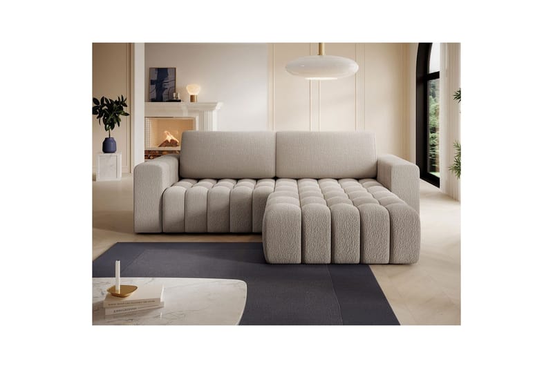 Sektionssoffa Eltap Bonett 250x175x92 cm - Royal 18, Beige, Höger - Möbler - Soffa - Bäddsoffa - Bäddsoffa divan