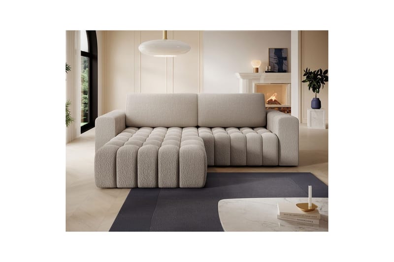 Sektionssoffa Eltap Bonett 250x175x92 cm - Royal 18, Beige, Vänster - Möbler - Soffa - Bäddsoffa - Bäddsoffa divan