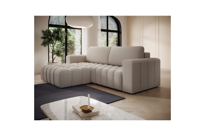 Sektionssoffa Eltap Bonett 250x175x92 cm - Royal 18, Beige, Vänster - Möbler - Soffa - Bäddsoffa - Bäddsoffa divan