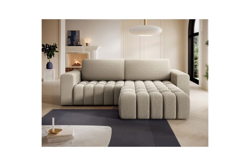 Sektionssoffa Eltap Bonett 250x175x92 cm - Royal 20, Beige, Höger - Möbler - Soffa - Bäddsoffa - Bäddsoffa divan
