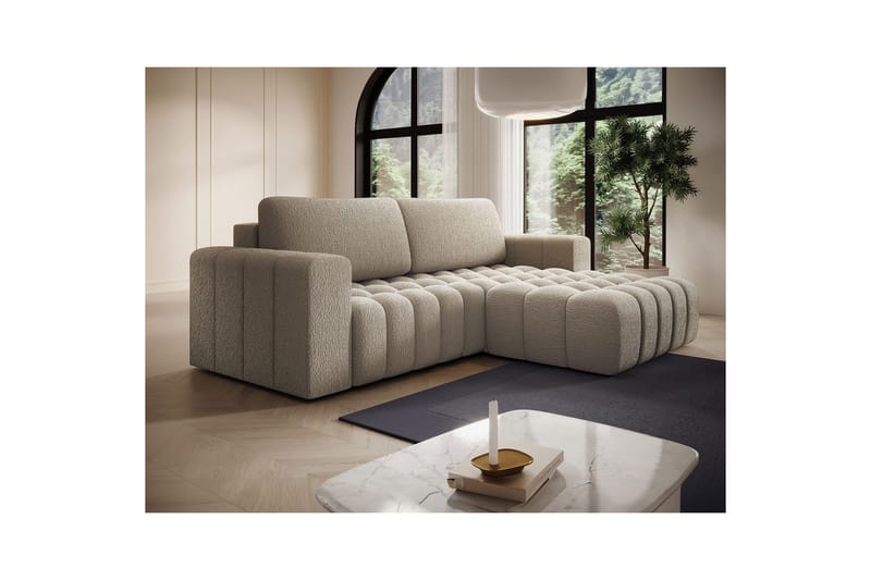 Sektionssoffa Eltap Bonett 250x175x92 cm - Royal 20, Beige, Höger - Möbler - Soffa - Bäddsoffa - Bäddsoffa divan