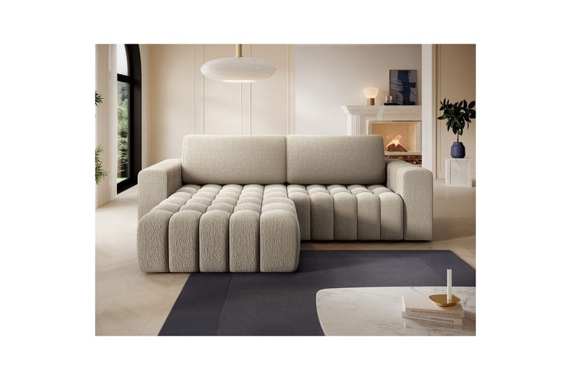 Sektionssoffa Eltap Bonett 250x175x92 cm - Royal 20, Beige, Vänster - Möbler - Soffa - Bäddsoffa - Bäddsoffa divan