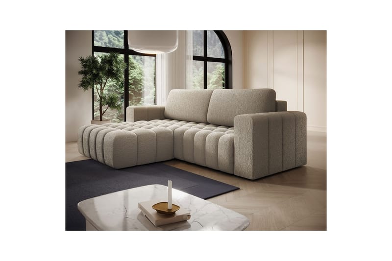 Sektionssoffa Eltap Bonett 250x175x92 cm - Royal 20, Beige, Vänster - Möbler - Soffa - Bäddsoffa - Bäddsoffa divan