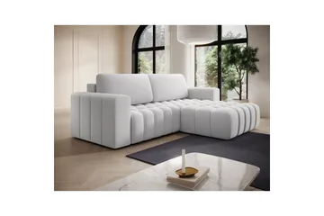 Sektionssoffa Eltap Bonett 250x175x92 cm - Solar 01, Vit, Höger - Möbler - Soffa - Bäddsoffa - Bäddsoffa divan