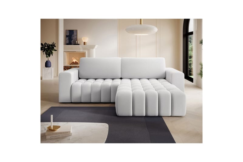 Sektionssoffa Eltap Bonett 250x175x92 cm - Solar 01, Vit, Höger - Möbler - Soffa - Bäddsoffa - Bäddsoffa divan