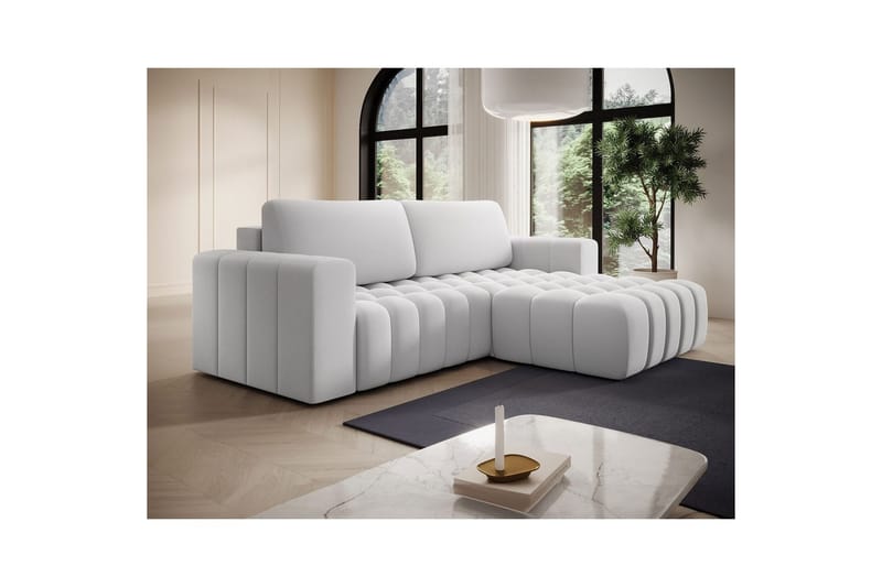 Sektionssoffa Eltap Bonett 250x175x92 cm - Solar 01, Vit, Höger - Möbler - Soffa - Bäddsoffa - Bäddsoffa divan