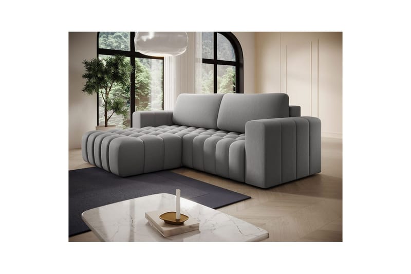 Sektionssoffa Eltap Bonett 250x175x92 cm - Paros 05, Ljusgrå, Vänster - Möbler - Soffa - Bäddsoffa - Bäddsoffa divan