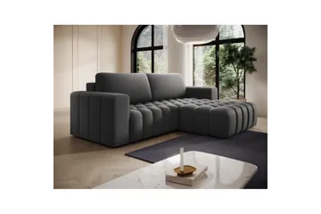 Sektionssoffa Eltap Bonett 250x175x92 cm - Paros 06, Grå, Höger - Möbler - Soffa - Bäddsoffa - Bäddsoffa divan