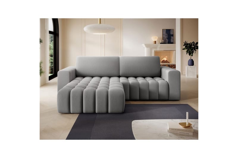 Sektionssoffa Eltap Bonett 250x175x92 cm - Paros 05, Ljusgrå, Vänster - Möbler - Soffa - Bäddsoffa - Bäddsoffa divan