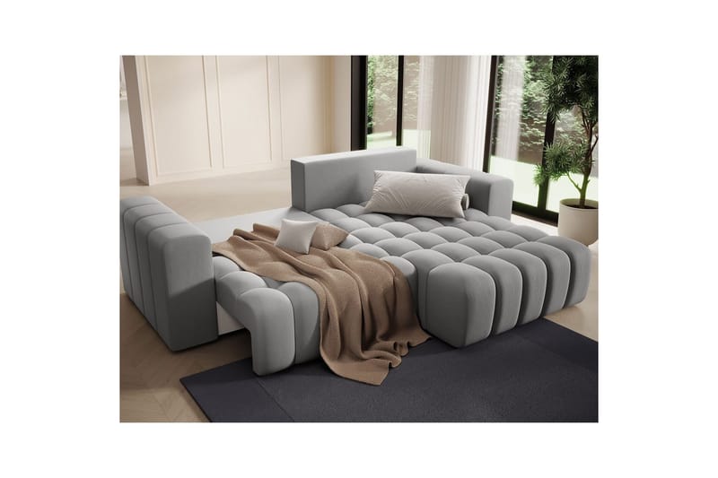 Sektionssoffa Eltap Bonett 250x175x92 cm - Paros 05, Ljusgrå, Höger - Möbler - Soffa - Bäddsoffa - Bäddsoffa divan