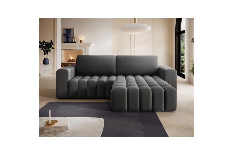 Sektionssoffa Eltap Bonett 250x175x92 cm - Paros 06, Grå, Höger - Möbler - Soffa - Bäddsoffa - Bäddsoffa divan