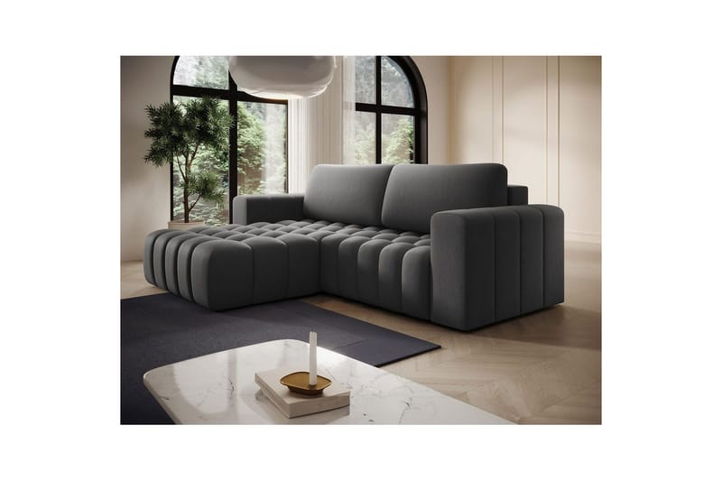 Sektionssoffa Eltap Bonett 250x175x92 cm - Paros 06, Grå, Vänster - Möbler - Soffa - Bäddsoffa - Bäddsoffa divan