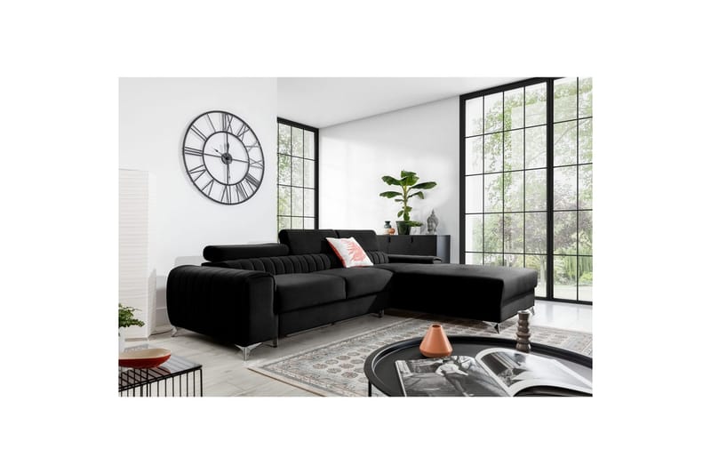 Sektionssoffa Eltap Grayson 278x205x92 cm - Loco 10, Svart, Höger - Möbler - Soffa - Bäddsoffa - Bäddsoffa divan