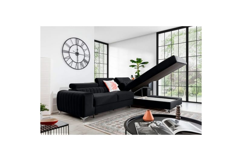Sektionssoffa Eltap Grayson 278x205x92 cm - Loco 10, Svart, Höger - Möbler - Soffa - Bäddsoffa - Bäddsoffa divan