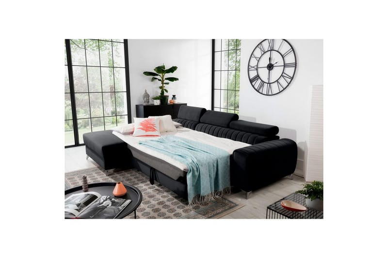 Sektionssoffa Eltap Grayson 278x205x92 cm - Loco 10, Svart, Vänster - Möbler - Soffa - Bäddsoffa - Bäddsoffa divan