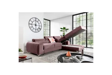 Sektionssoffa Eltap Grayson 278x205x92 cm - Loco 24, Rosa, Höger - Möbler - Soffa - Bäddsoffa - Bäddsoffa divan