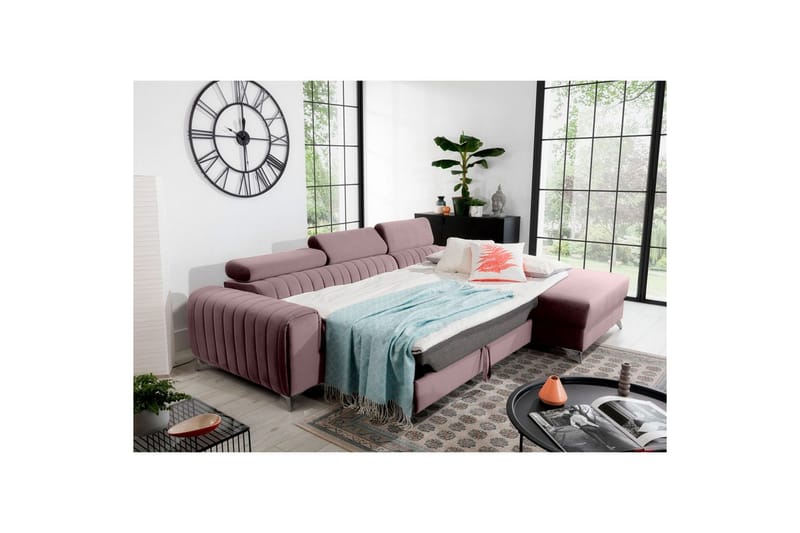 Sektionssoffa Eltap Grayson 278x205x92 cm - Loco 24, Rosa, Höger - Möbler - Soffa - Bäddsoffa - Bäddsoffa divan