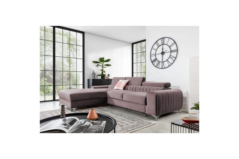 Sektionssoffa Eltap Grayson 278x205x92 cm - Loco 24, Rosa, Vänster - Möbler - Soffa - Bäddsoffa - Bäddsoffa divan