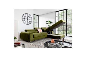 Sektionssoffa Eltap Grayson 278x205x92 cm - Loco 33, Grön, Höger - Möbler - Soffa - Bäddsoffa - Bäddsoffa divan