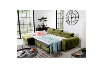 Sektionssoffa Eltap Grayson 278x205x92 cm - Loco 33, Grön, Vänster - Möbler - Soffa - Bäddsoffa - Bäddsoffa divan
