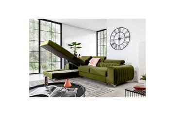 Sektionssoffa Eltap Grayson 278x205x92 cm - Loco 33, Grön, Vänster - Möbler - Soffa - Bäddsoffa - Bäddsoffa divan