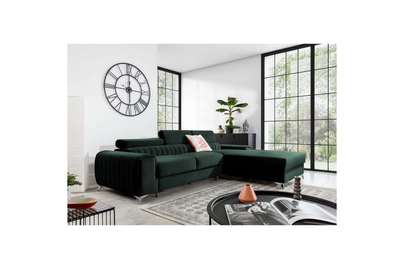 Sektionssoffa Eltap Grayson 278x205x92 cm - Loco 35, Mörkgrön, Höger - Möbler - Soffa - Bäddsoffa - Bäddsoffa divan