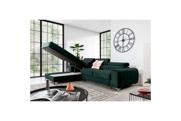 Sektionssoffa Eltap Grayson 278x205x92 cm - Loco 35, Mörkgrön, Vänster - Möbler - Soffa - Bäddsoffa - Bäddsoffa divan