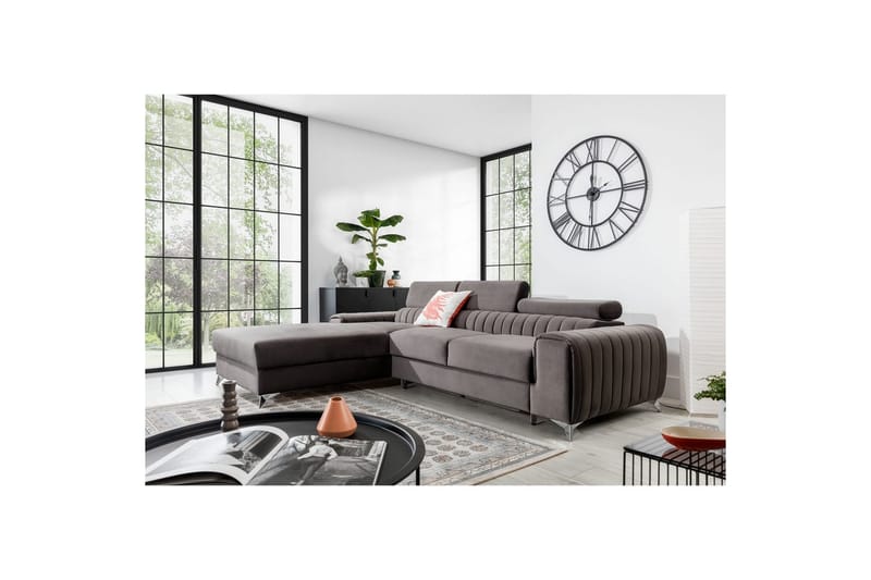 Sektionssoffa Eltap Grayson 278x205x92 cm - Loco 4, Ljusgrå, Vänster - Möbler - Soffa - Bäddsoffa - Bäddsoffa divan