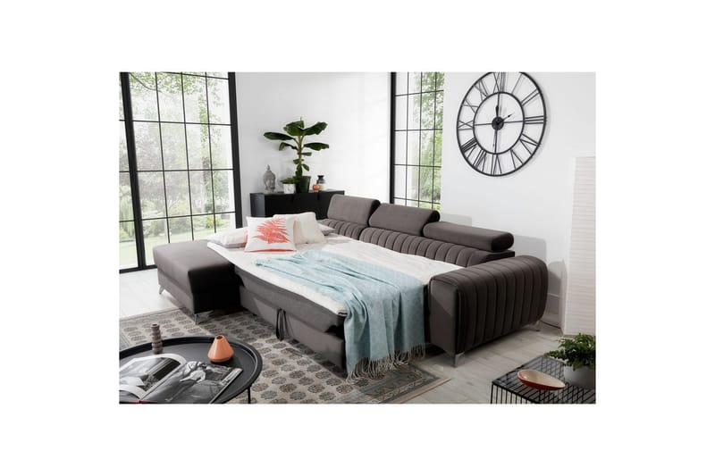 Sektionssoffa Eltap Grayson 278x205x92 cm - Loco 4, Ljusgrå, Vänster - Möbler - Soffa - Bäddsoffa - Bäddsoffa divan