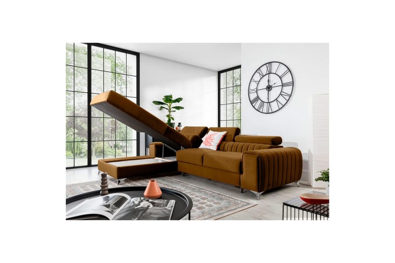 Sektionssoffa Eltap Grayson 278x205x92 cm - Loco 45, Gul, Vänster - Möbler - Soffa - Bäddsoffa - Bäddsoffa divan