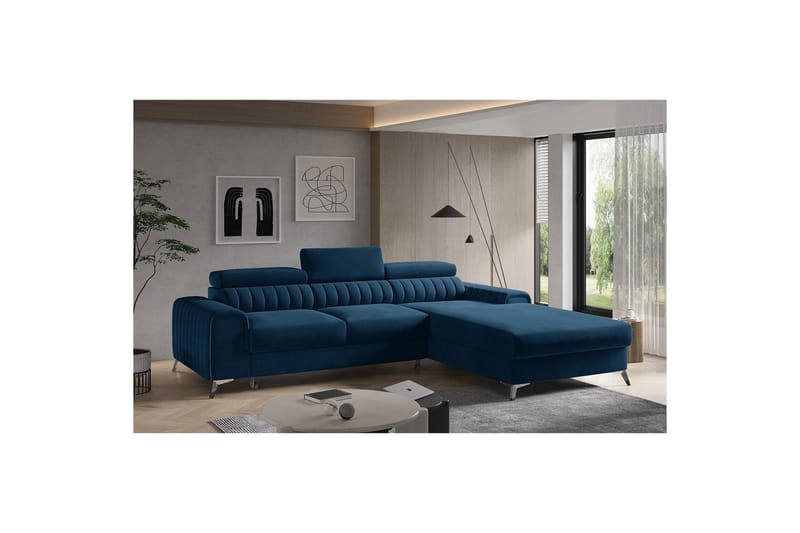 Sektionssoffa Eltap Grayson 278x205x92 cm - Lukso 40, Mörkblå, Höger - Möbler - Soffa - Bäddsoffa - Bäddsoffa divan