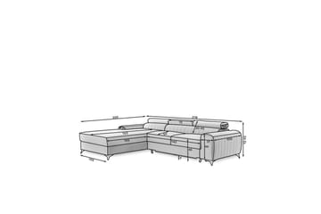 Sektionssoffa Eltap Grayson 278x205x92 cm - Lukso 40, Mörkblå, Vänster - Möbler - Soffa - Bäddsoffa - Bäddsoffa divan