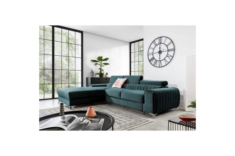 Sektionssoffa Eltap Grayson 278x205x92 cm - Monolith 76, Blå, Vänster - Möbler - Soffa - Bäddsoffa - Bäddsoffa divan