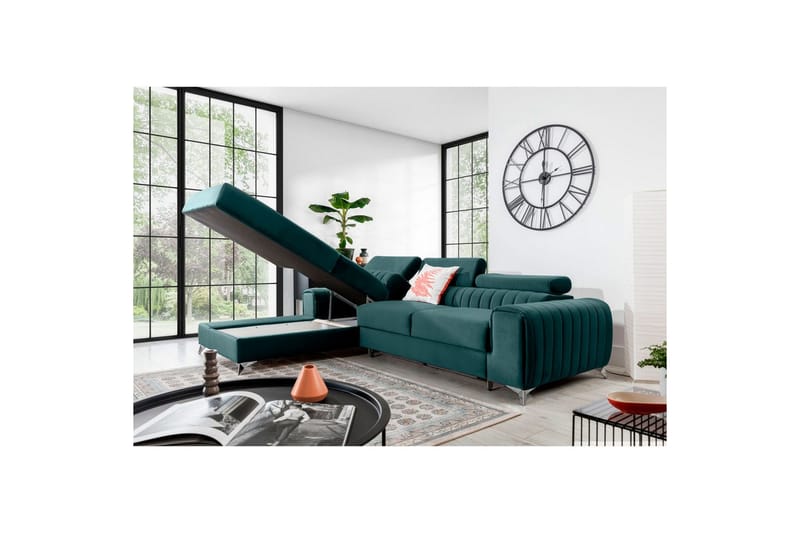 Sektionssoffa Eltap Grayson 278x205x92 cm - Monolith 76, Blå, Vänster - Möbler - Soffa - Bäddsoffa - Bäddsoffa divan