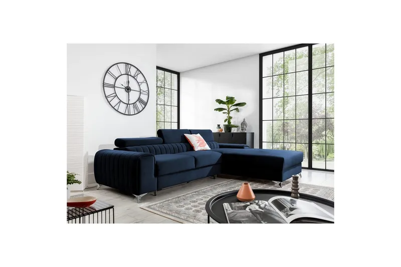 Sektionssoffa Eltap Grayson 278x205x92 cm - Monolith 79, Mörkblå, Höger - Möbler - Soffa - Bäddsoffa - Bäddsoffa divan