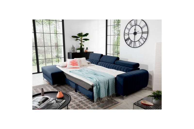 Sektionssoffa Eltap Grayson 278x205x92 cm - Monolith 79, Mörkblå, Vänster - Möbler - Soffa - Bäddsoffa - Bäddsoffa divan