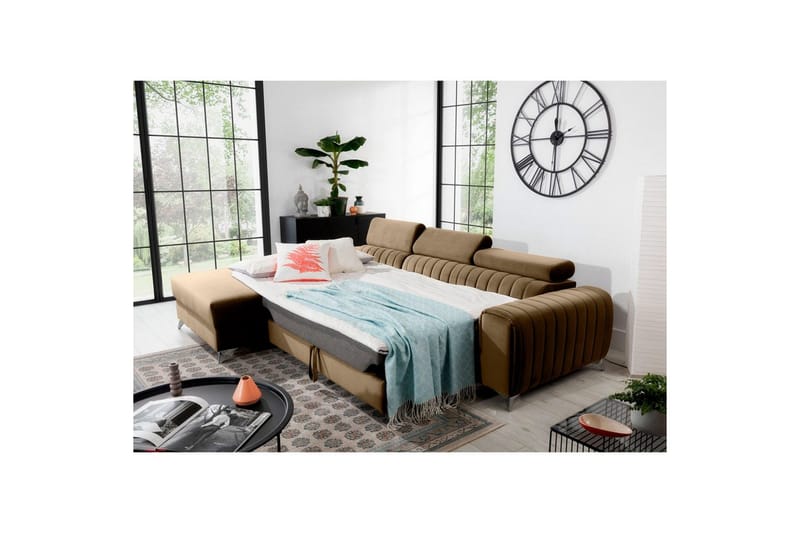 Sektionssoffa Eltap Grayson 278x205x92 cm - Nube 20, Beige, Vänster - Möbler - Soffa - Bäddsoffa - Bäddsoffa divan