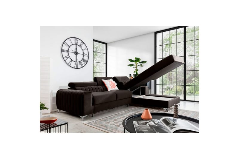 Sektionssoffa Eltap Grayson 278x205x92 cm - Nube 22, Brun, Höger - Möbler - Soffa - Bäddsoffa - Bäddsoffa divan