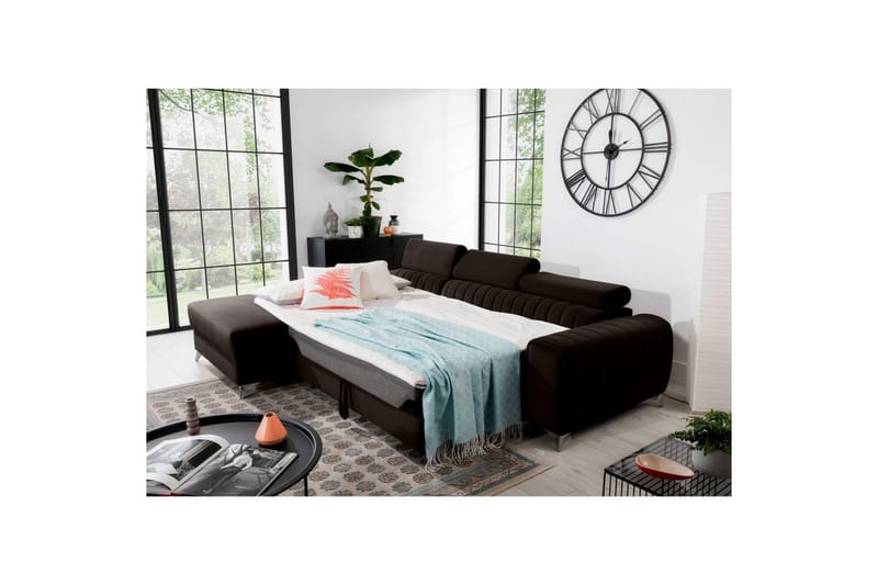 Sektionssoffa Eltap Grayson 278x205x92 cm - Nube 22, Brun, Vänster - Möbler - Soffa - Bäddsoffa - Bäddsoffa divan