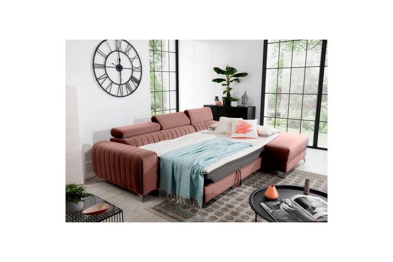 Sektionssoffa Eltap Grayson 278x205x92 cm - Nube 24, Rosa, Höger - Möbler - Soffa - Bäddsoffa - Bäddsoffa divan