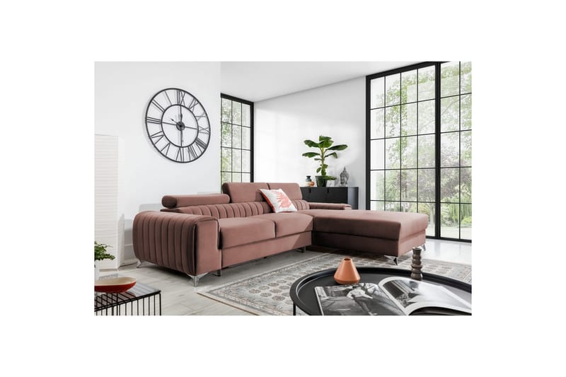 Sektionssoffa Eltap Grayson 278x205x92 cm - Nube 24, Rosa, Höger - Möbler - Soffa - Bäddsoffa - Bäddsoffa divan