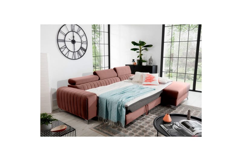 Sektionssoffa Eltap Grayson 278x205x92 cm - Nube 24, Rosa, Höger - Möbler - Soffa - Bäddsoffa - Bäddsoffa divan